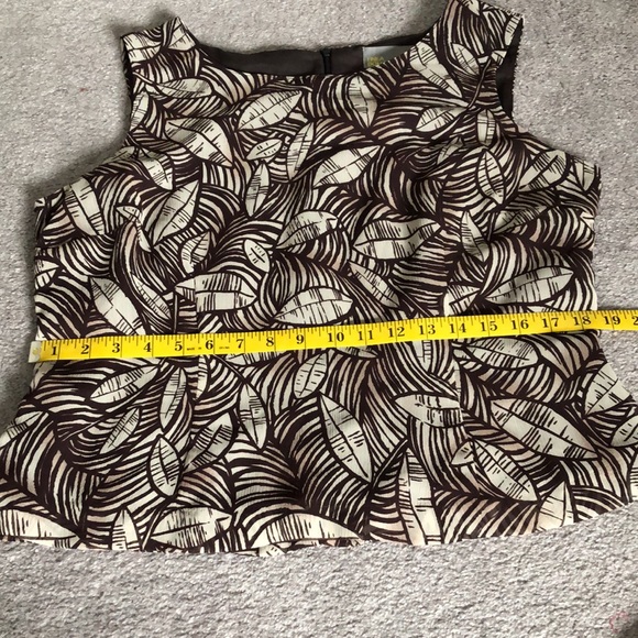 Linea Domani Two-Piece Brown and White Top and Skirt - Picture 4 of 12